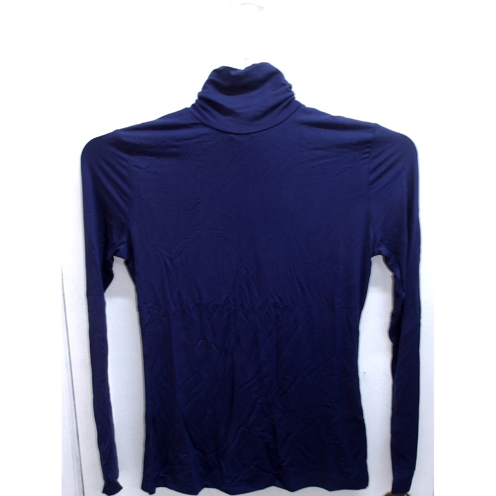 Aleeza‎ Paris Navy Blue Turtleneck Long Sleeve Slim Fit Top T965 S/ #26452